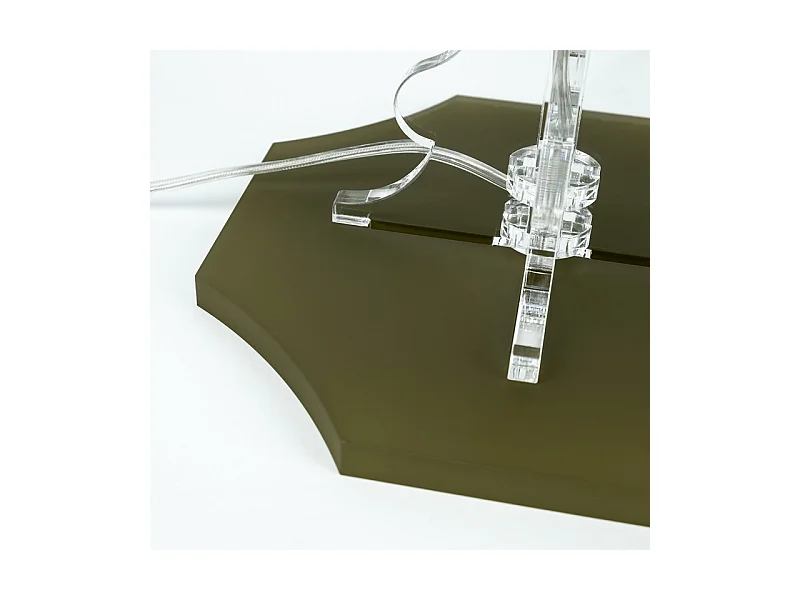 Lampa stołowa z kryształu akrylowego jasnoniebiesko-różowa wys. 52 cm, Brighella