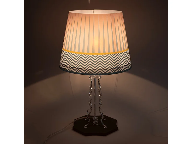 Lampe de table en cristal acrylique bleu clair/rose H52 cm, Brighella