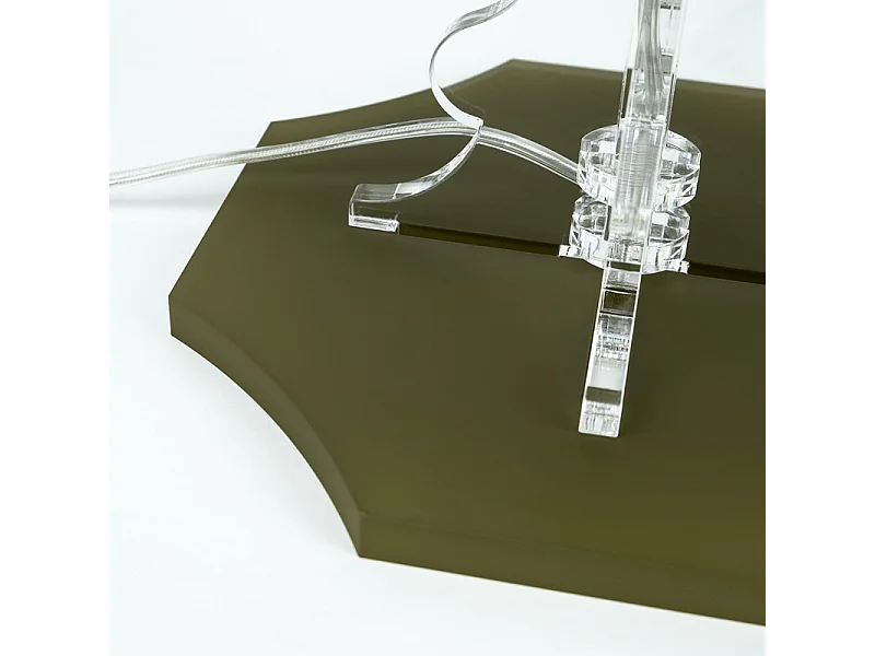 Lampe de table en cristal acrylique bleu clair/rose H52 cm, Brighella