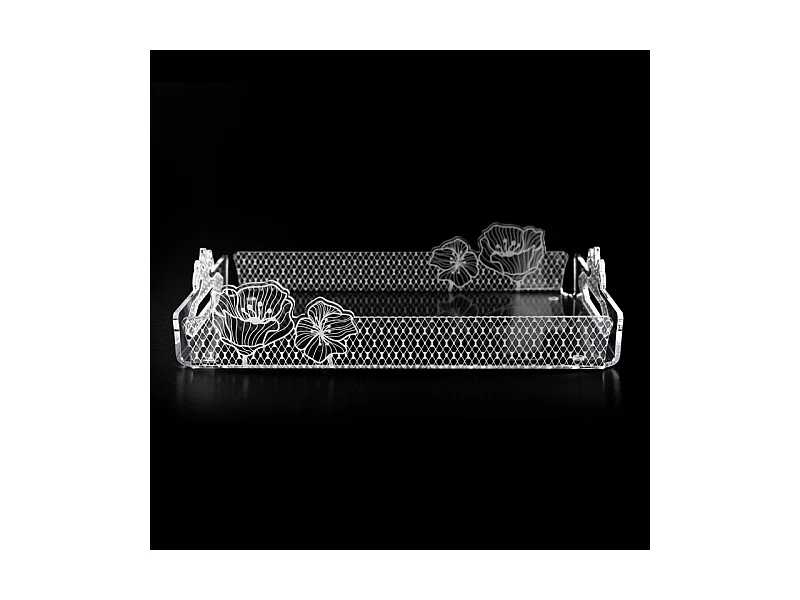 Taca z kryształu akrylowego przezroczysta dł. 45 cm, Le Jardin