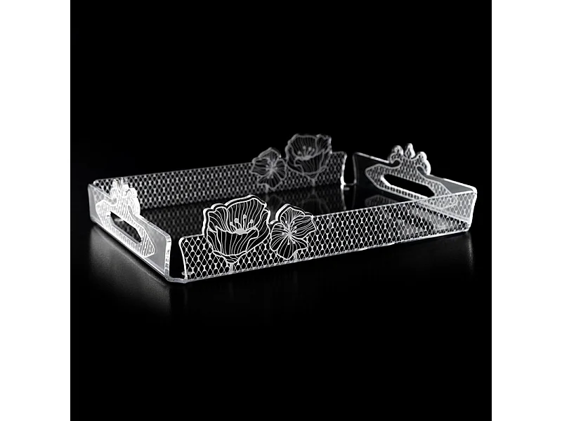 Taca z kryształu akrylowego przezroczysta dł. 45 cm, Le Jardin