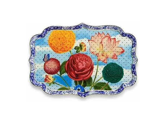 Patera z porcelany wielokolorowa dł. 26 cm, Royal