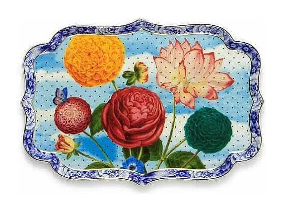 Servierplatte aus Porzellan mehrfarbig L26 cm, Royal