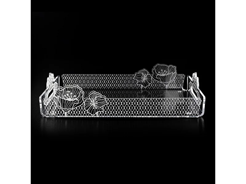 Vassoio in cristallo acrilico trasparente L32 cm, Le Jardin