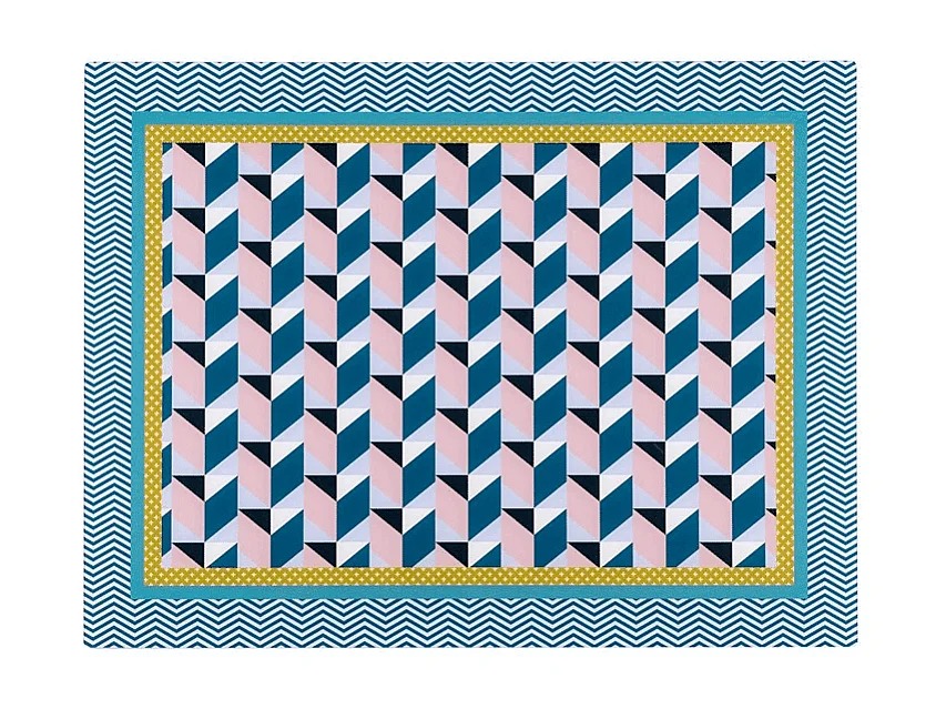 Set di 2 tovagliette rigide in cristallo acrilico multicolor 40x30 cm, Decor