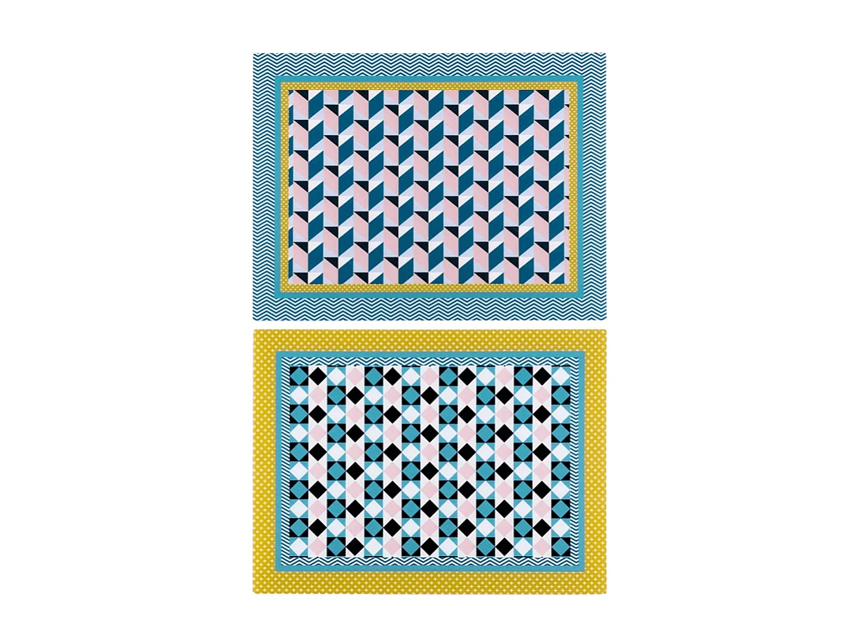 Set di 2 tovagliette rigide in cristallo acrilico multicolor 40x30 cm, Decor