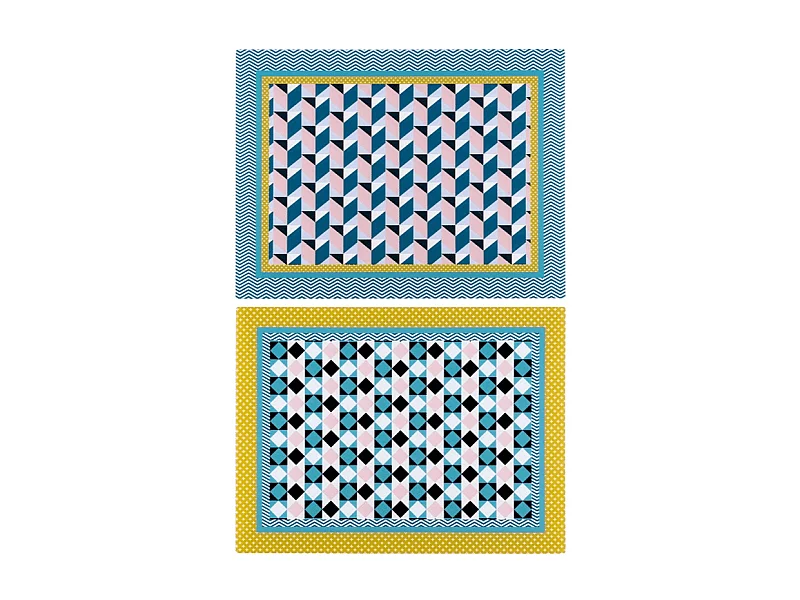 Set mit 2 Tischsets aus Acrylglas mehrfarbig 40x30 cm, Decor