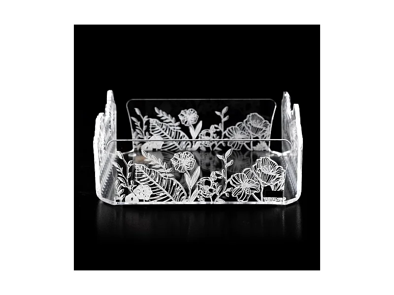 Portatovaglioli in cristallo acrilico trasparente L18,5 cm, Le Jardin