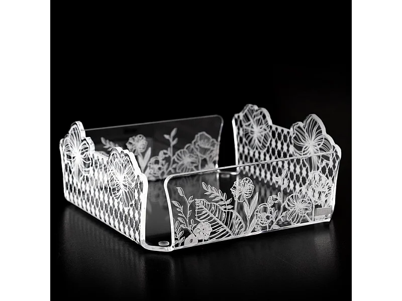 Portatovaglioli in cristallo acrilico trasparente L18,5 cm, Le Jardin