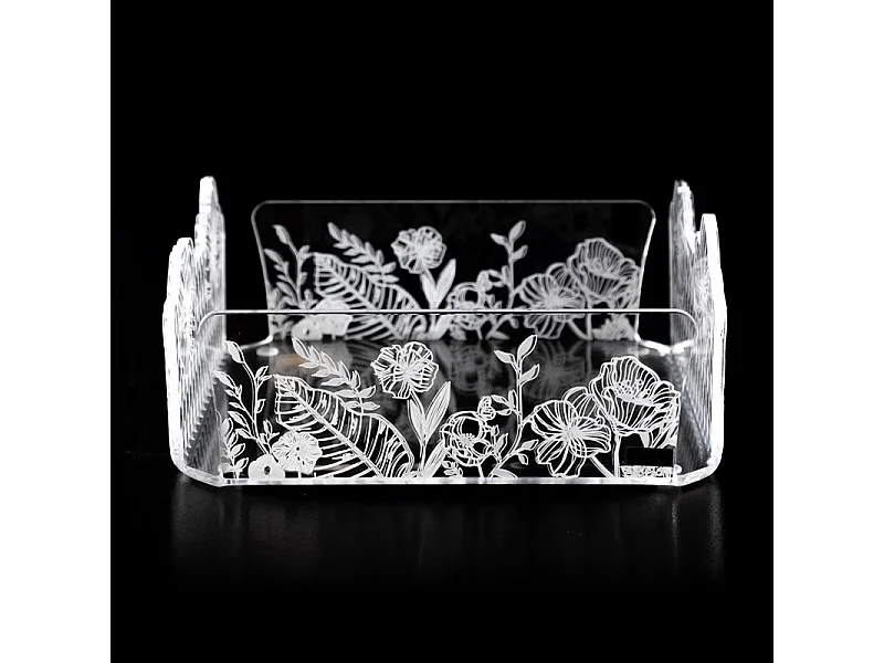 Servettenhouder van acrylglas transparant L18,5 cm, Le Jardin