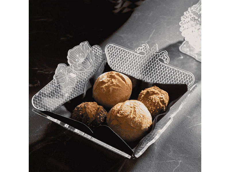 Panier à pain en cristal acrylique transparent L21 cm, Le Jardin