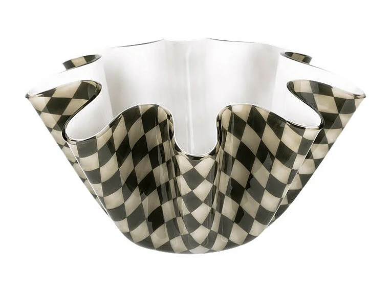 Tafeldecoratie van acrylglas wit/zwart D22 cm, Soft