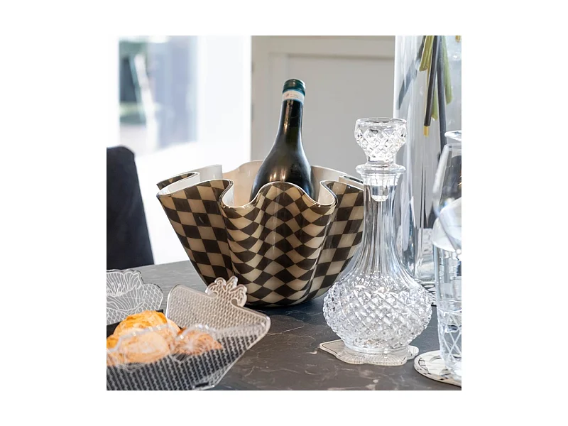 Dekoracja stołu z kryształu akrylowego biało-czarna śr. 22 cm, Soft