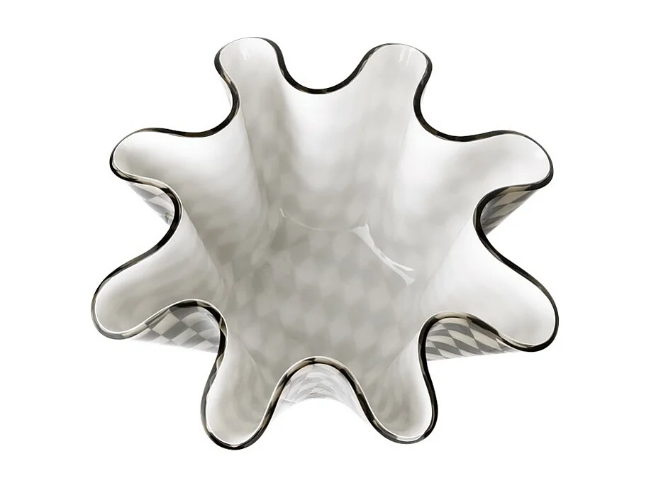 Centro de mesa de cristal acrílico blanco/negro D22 cm, Soft