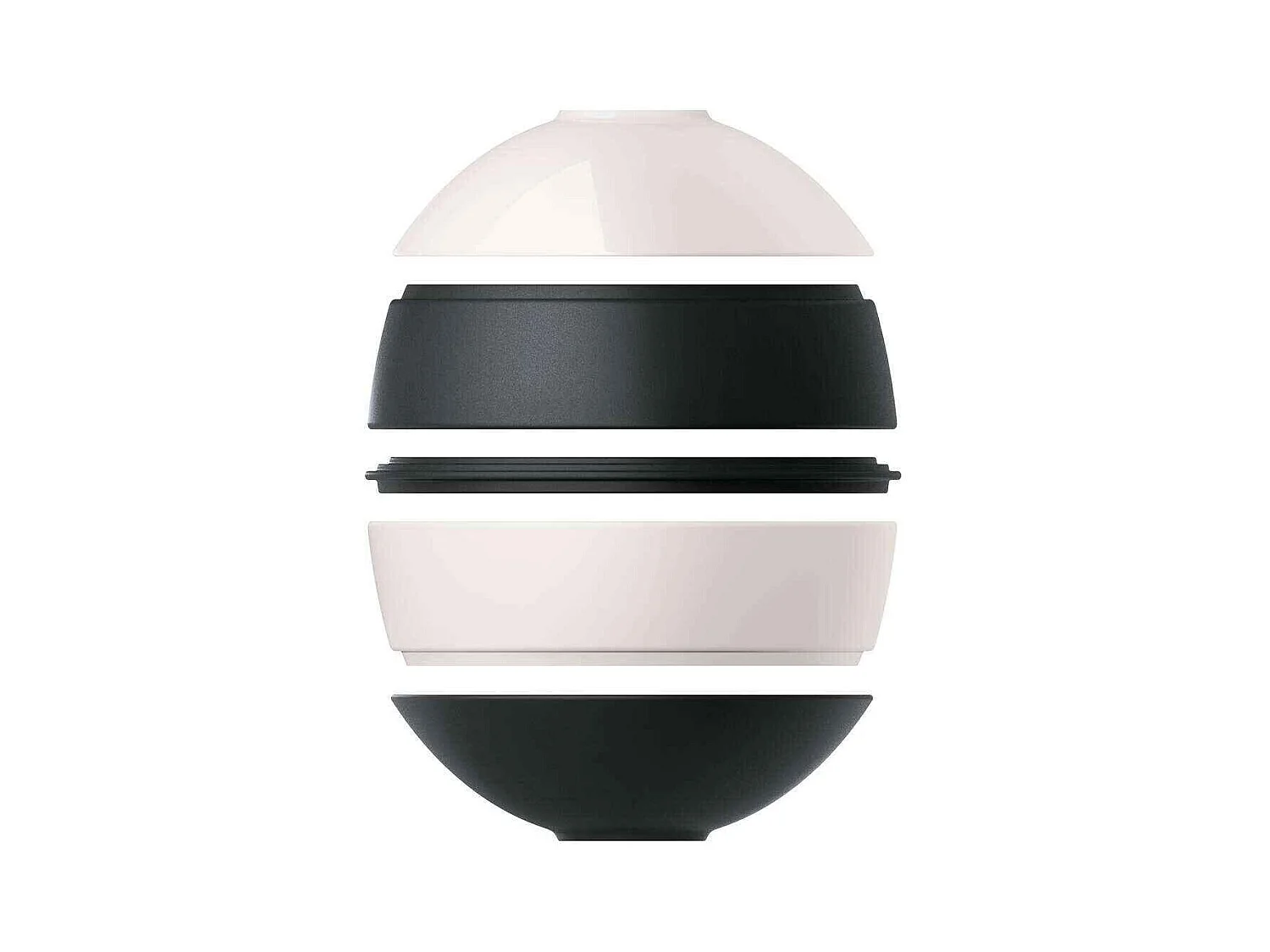 Set per aperitivo 5 pezzi in porcellana bianco/nero D14 cm, La Boule