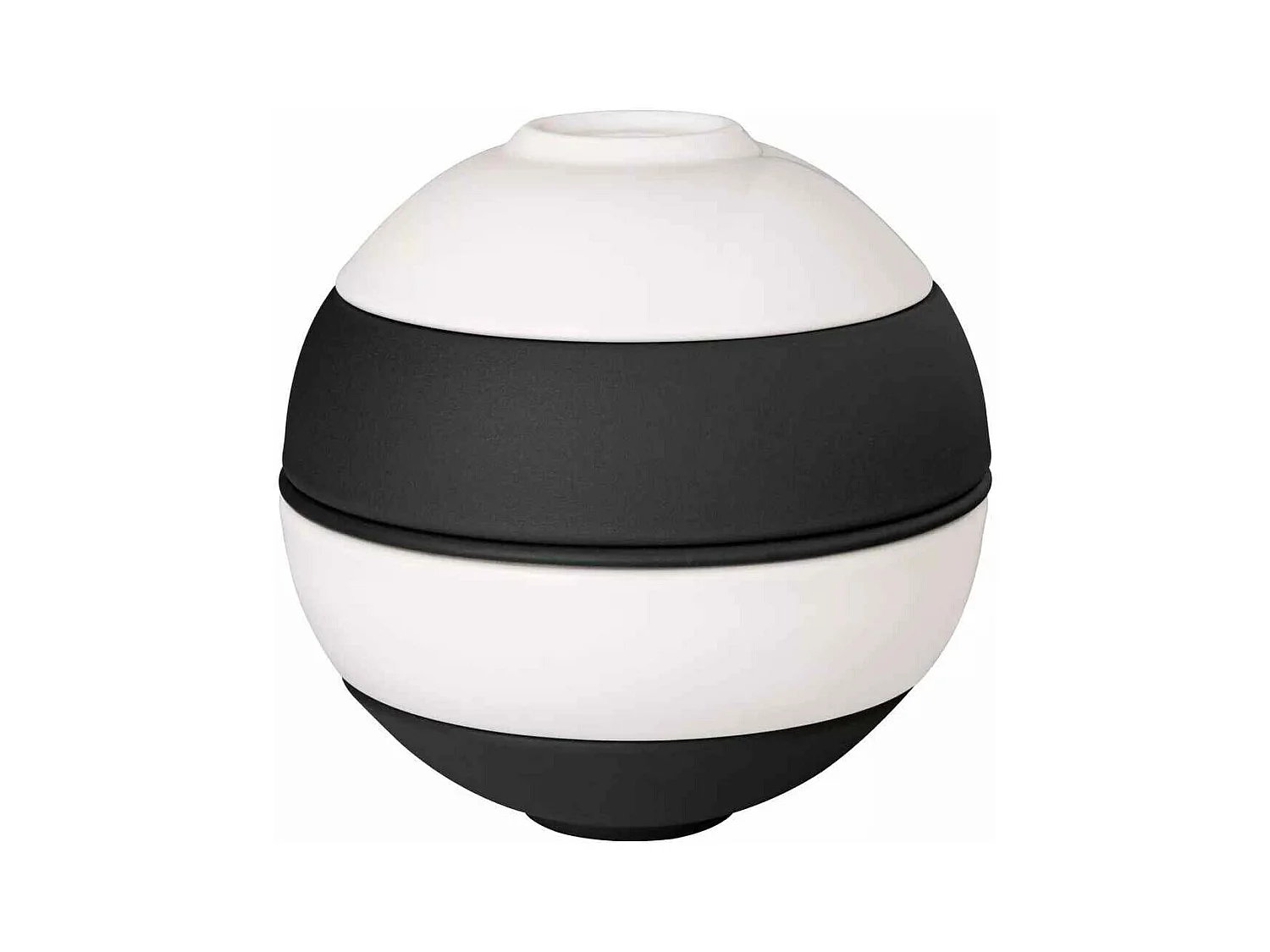 Set apéritif 5 pièces en porcelaine blanc/noir D14 cm, La Boule