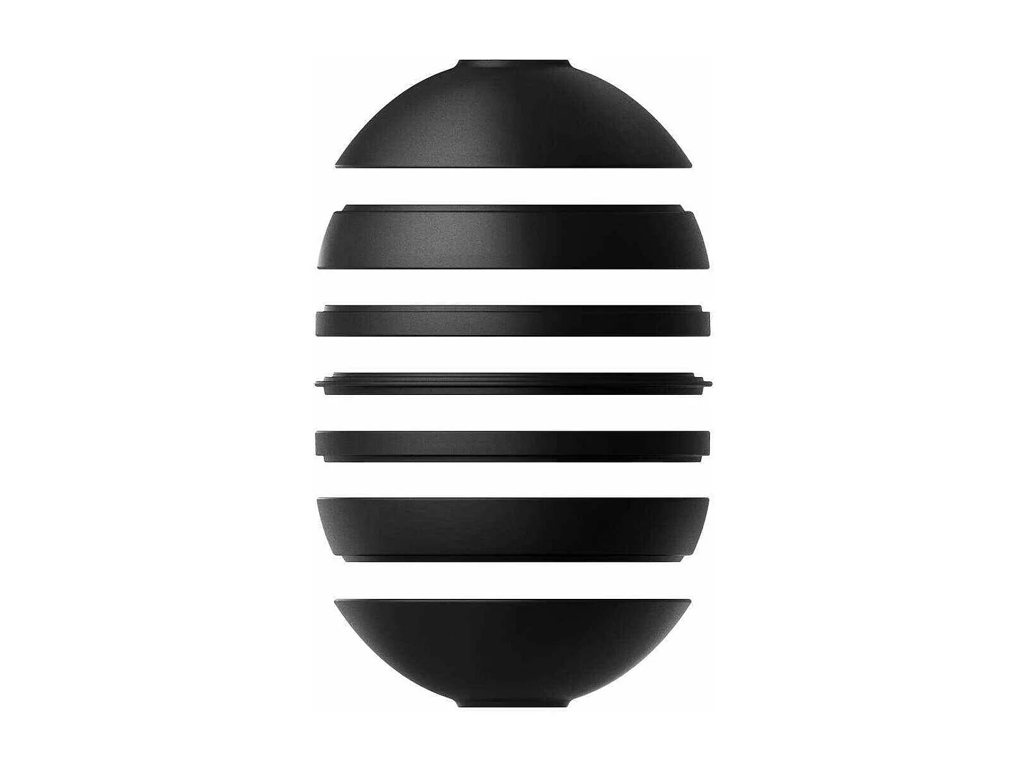 Set de plats pour 2 personnes, 7 pièces, en porcelaine noir D24 cm, La Boule