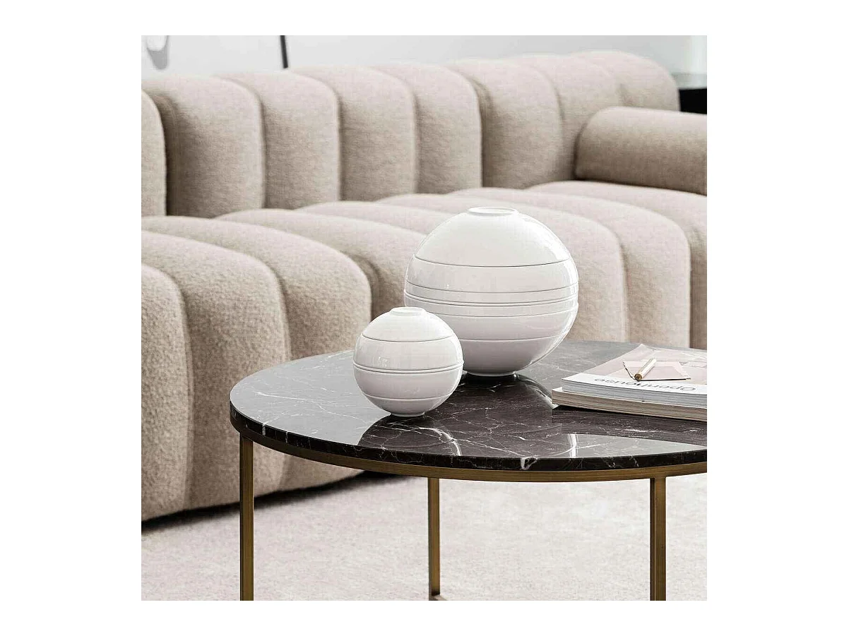 Zestaw talerzy dla 2 osób, 7 elementów, z porcelany białej śr. 24 cm, La Boule