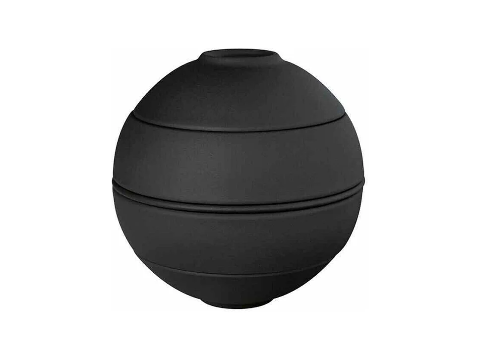 Set apéritif 5 pièces en porcelaine noir D14 cm, La Boule