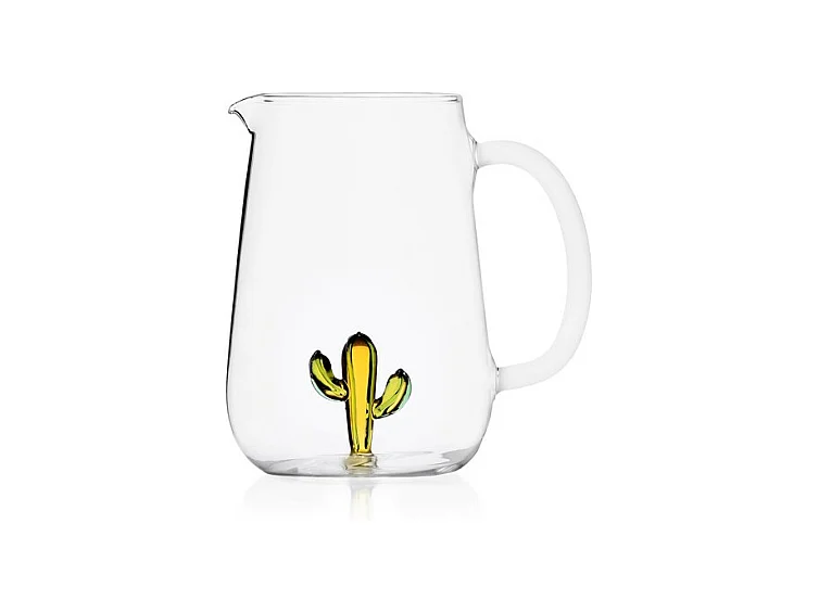 Carafe en verre borosilicate, Cactus, vert/ambre 1000 ml, Desert Plants