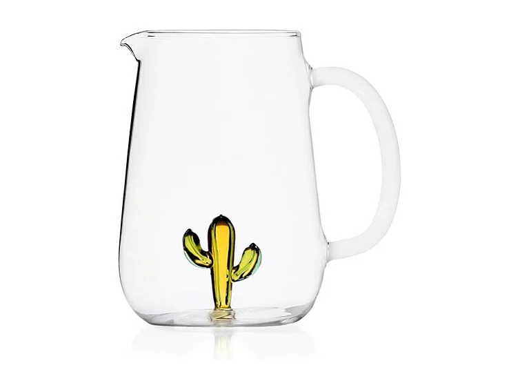Carafe en verre borosilicate, Cactus, vert/ambre 1000 ml, Desert Plants