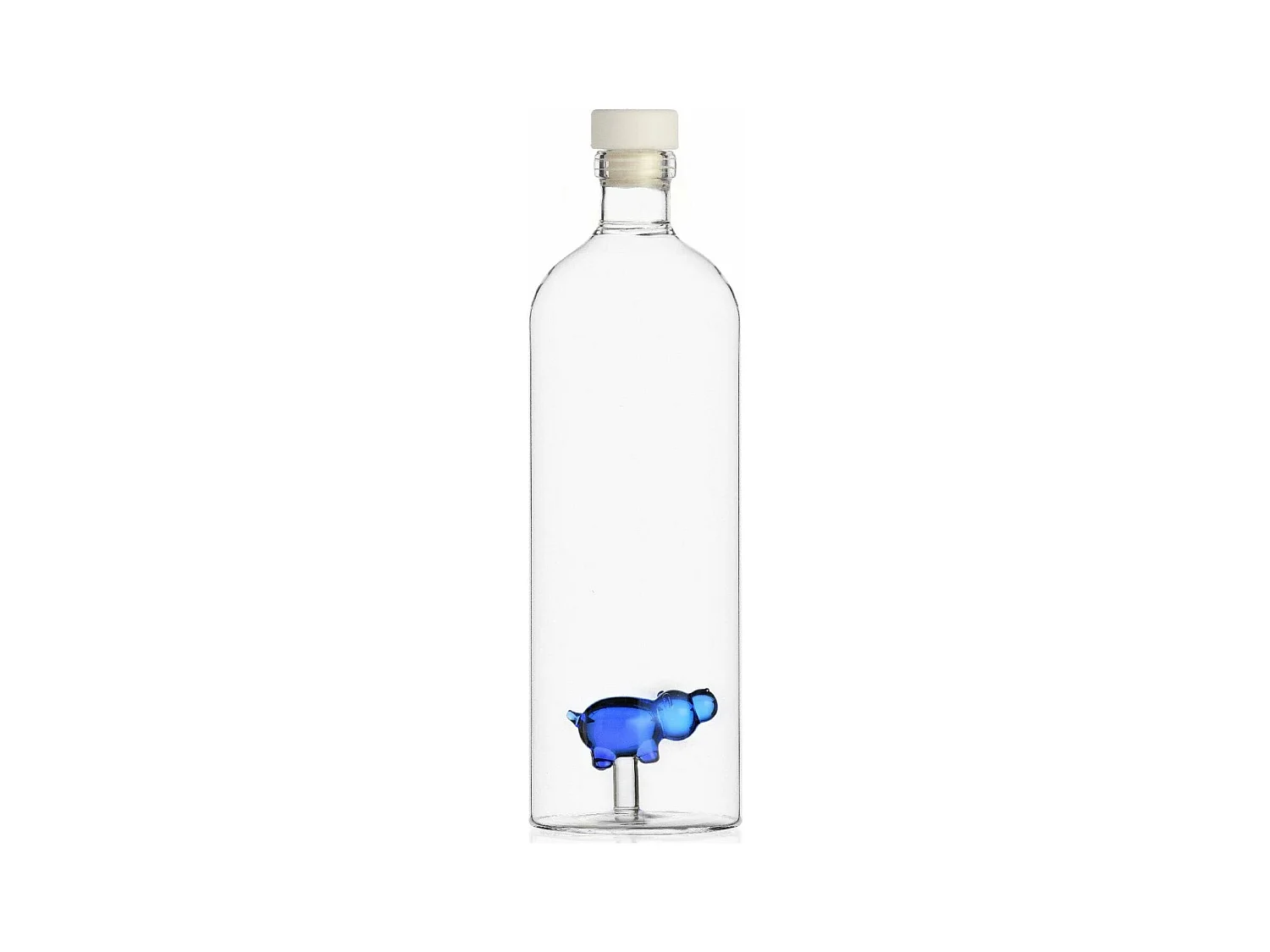 Bouteille en verre borosilicate, Hippopotame, bleu 1000 ml, Animal Farm