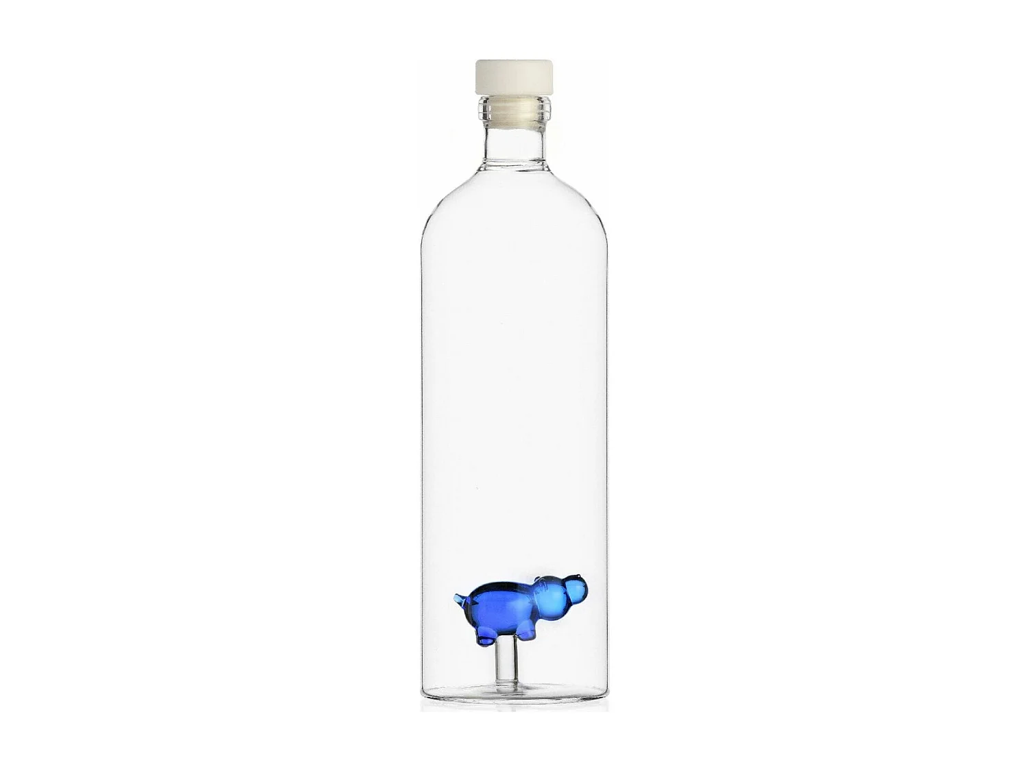 Bouteille en verre borosilicate, Hippopotame, bleu 1000 ml, Animal Farm