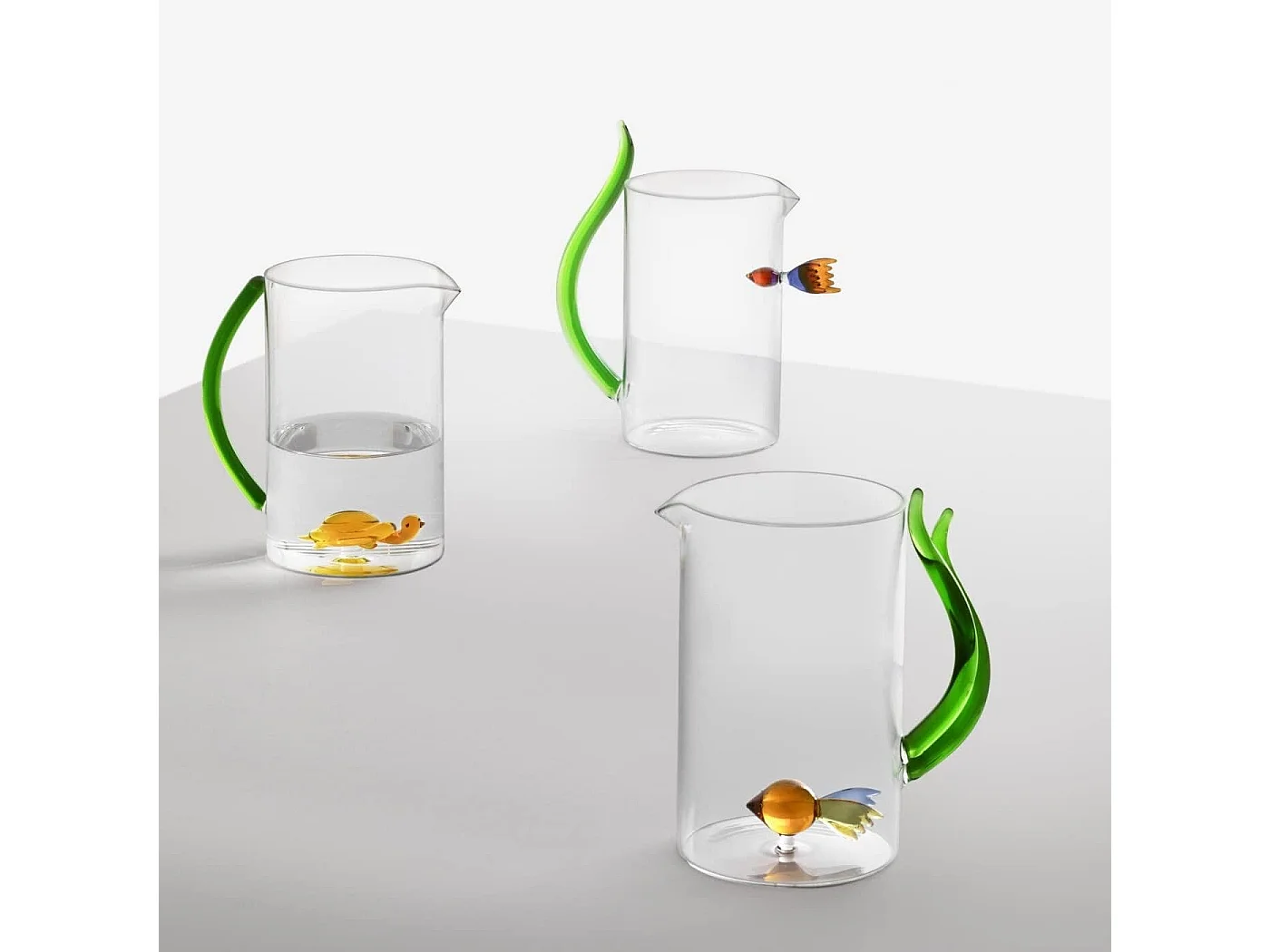 Dzbanek z szkła borokrzemowego, Ryba In&Out, wielokolorowy/zielony 1500 ml, Animal Farm