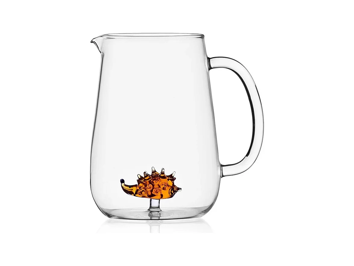 Carafe en verre borosilicate, Hérisson, marron 1500 ml, Animal Farm