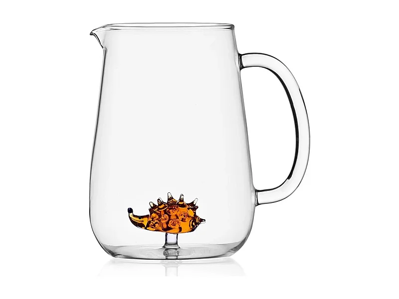 Jarra de vidrio borosilicato, Erizo, marrón 1500 ml, Animal Farm
