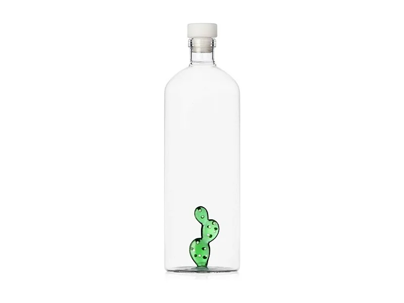 Bottiglia in vetro borosilicato, Cactus, verde/bianco 1000 ml, Desert Plants