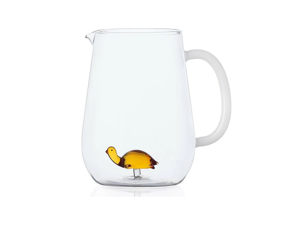 Carafe en verre borosilicate, Tortue, jaune 1500 ml, Animal Farm