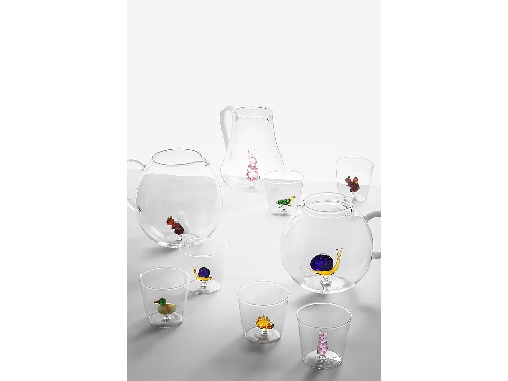 Carafe en verre borosilicate, Lapin, rose 1500 ml, Animal Farm