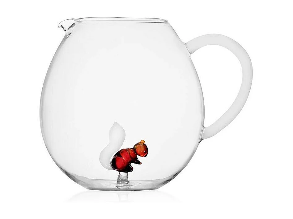 Carafe en verre borosilicate, Écureuil, marron/blanc 1500 ml, Animal Farm