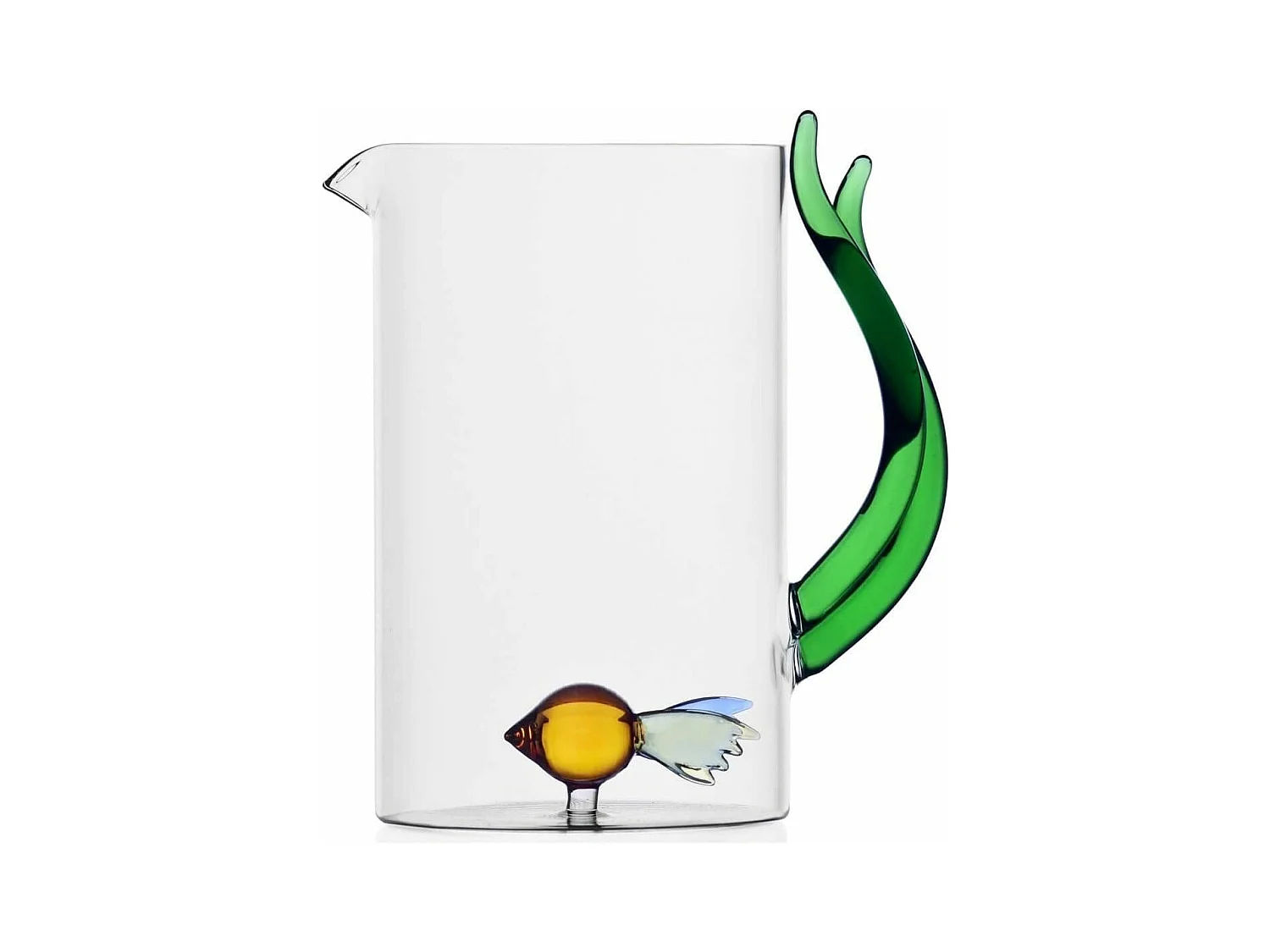 Carafe en verre borosilicate, Poisson avec Algue, jaune/vert 1500 ml, Animal Farm