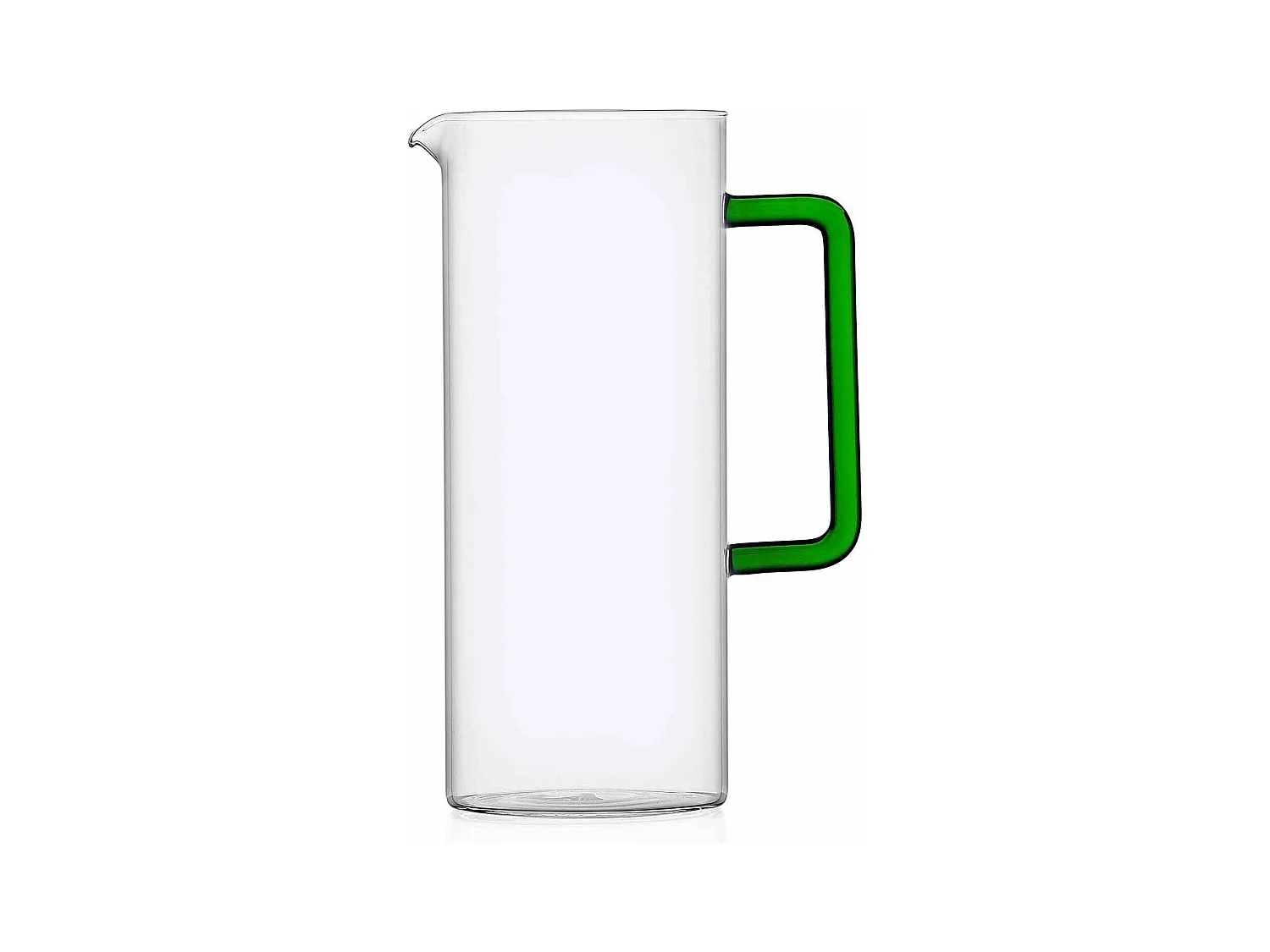 Carafe en verre soufflé transparent/vert 1200 ml, Tube