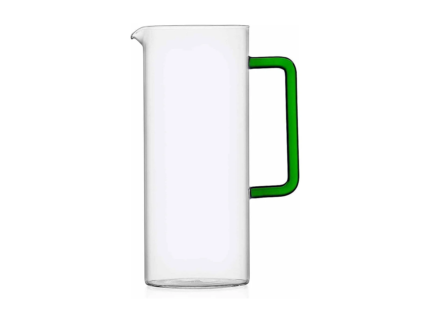 Carafe en verre soufflé transparent/vert 1200 ml, Tube