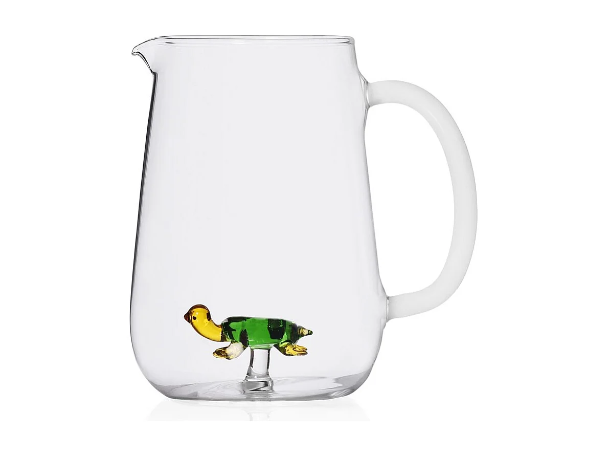 Carafe en verre borosilicate, Tortue, vert 1500 ml, Animal Farm