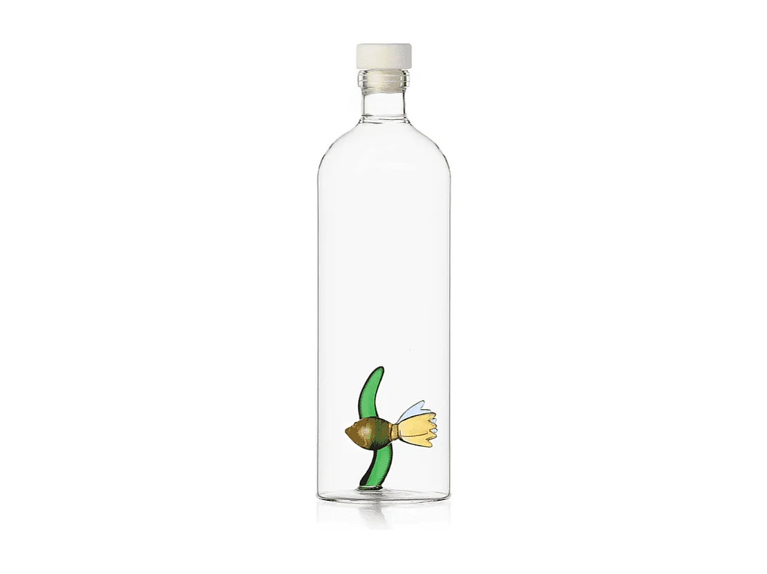 Flasche aus Borosilikatglas, Fisch mit Alge, mehrfarbig 1000 ml, Animal Farm