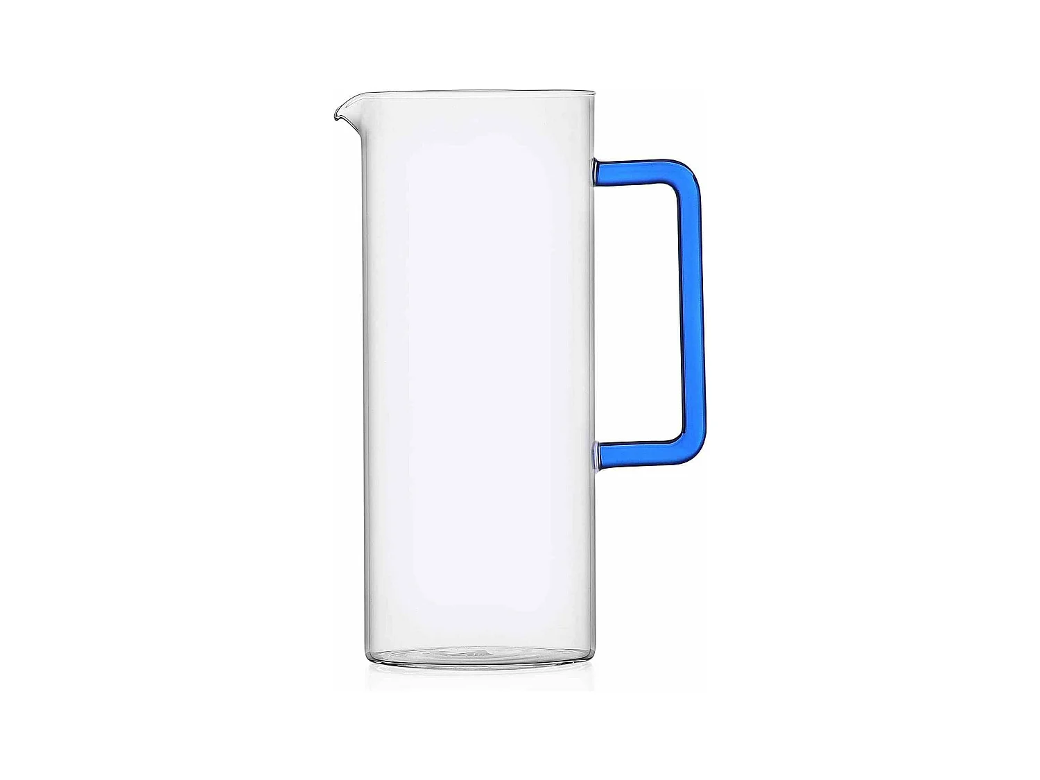 Carafe en verre soufflé transparent/bleu 1200 ml, Tube