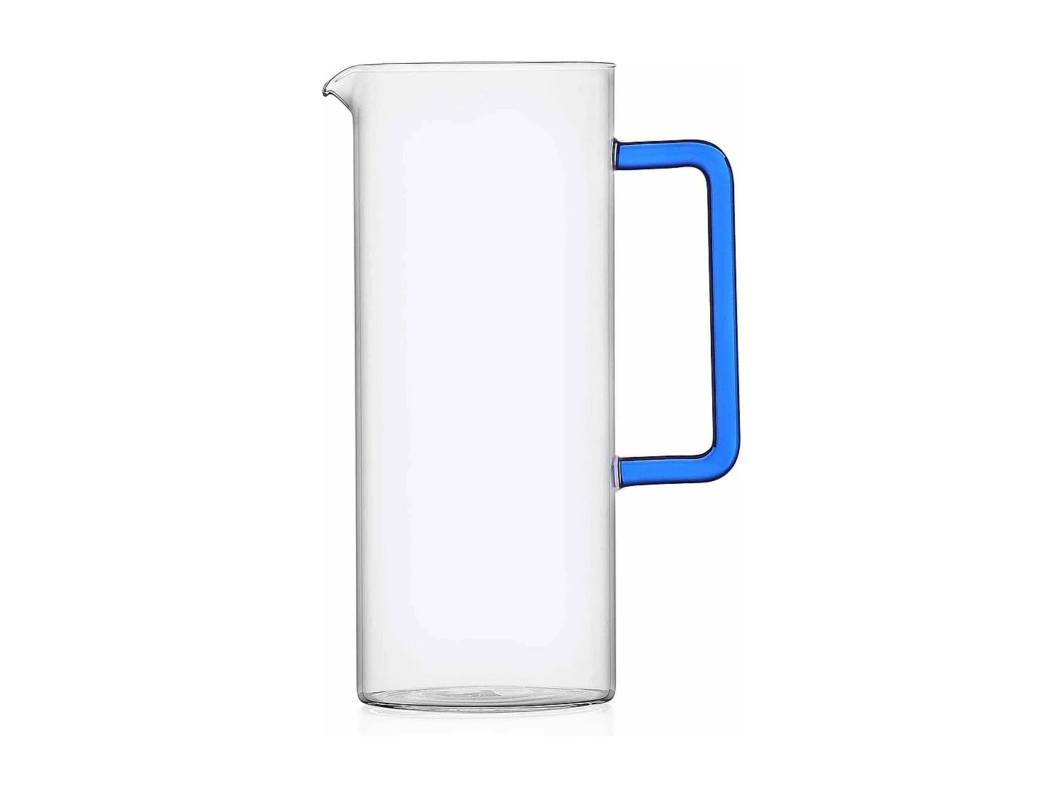 Carafe en verre soufflé transparent/bleu 1200 ml, Tube
