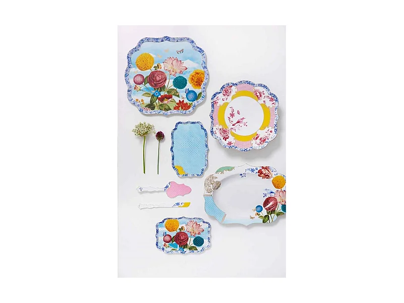 Tortenheber- und messerset aus Porzellan mehrfarbig L25 cm, Royal