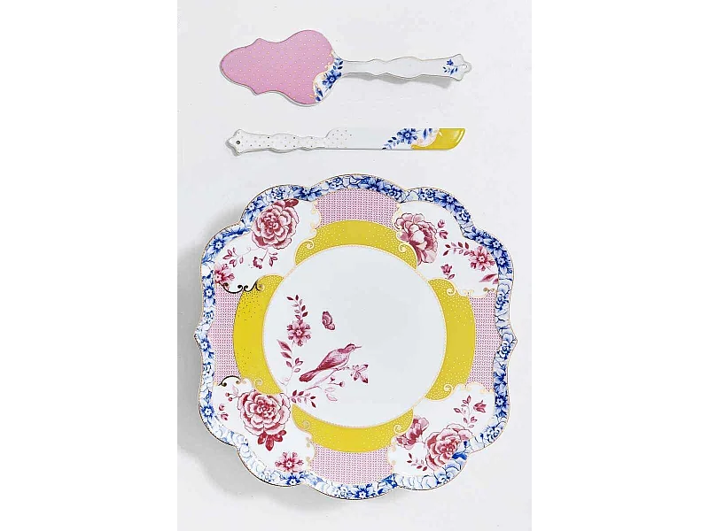 Tortenheber- und messerset aus Porzellan mehrfarbig L25 cm, Royal