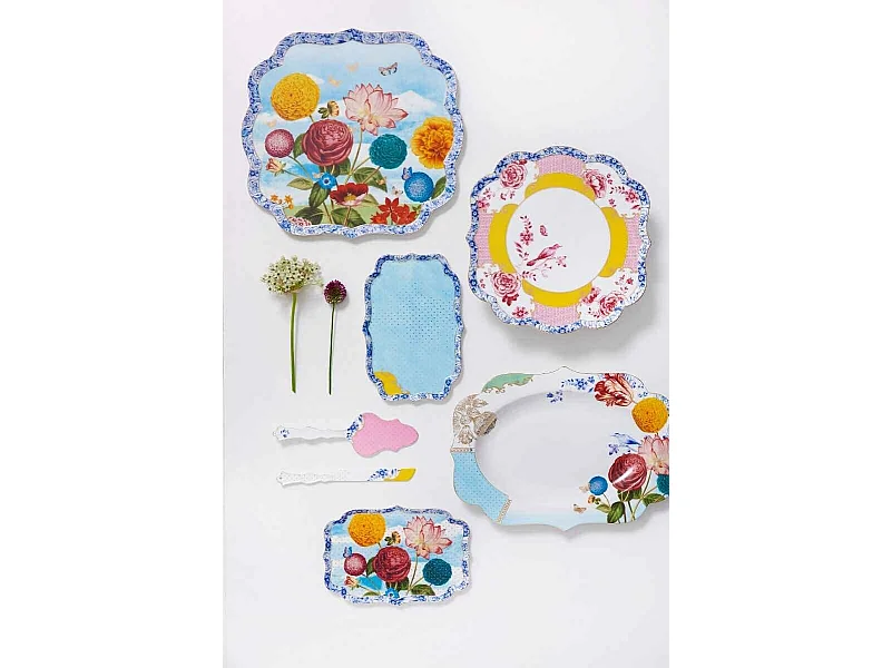 Ovale Servierplatte aus Porzellan mehrfarbig L40 cm, Royal