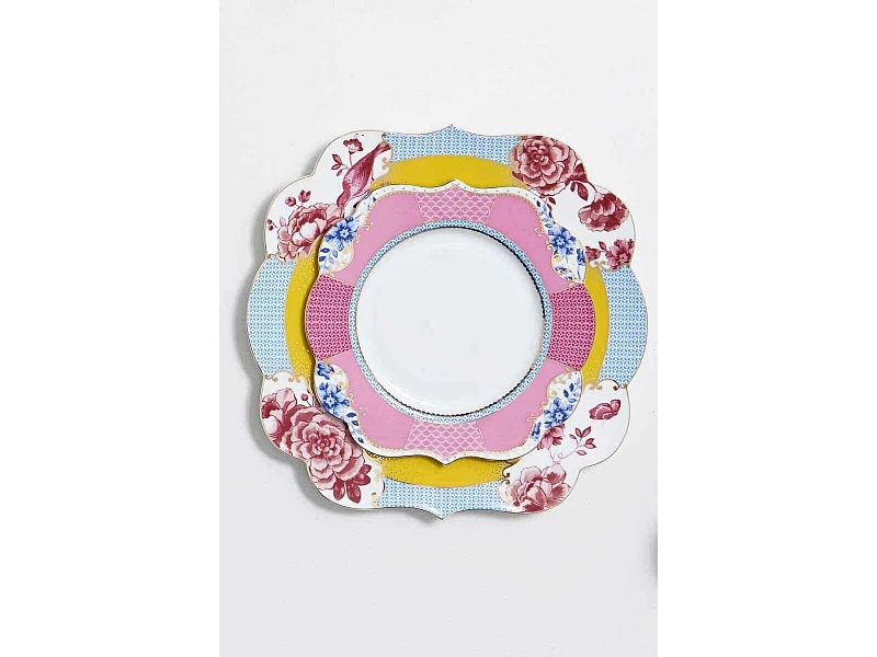 Talerzyk deserowy z porcelany różowo-niebieski śr. 17 cm, Royal