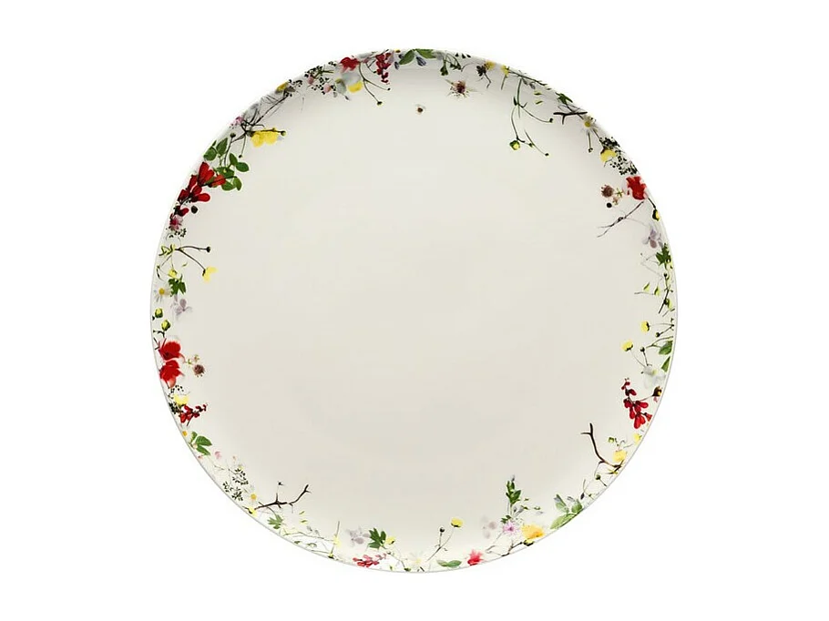 Assiette plate en porcelaine blanc/multicolore D27 cm, Brillance