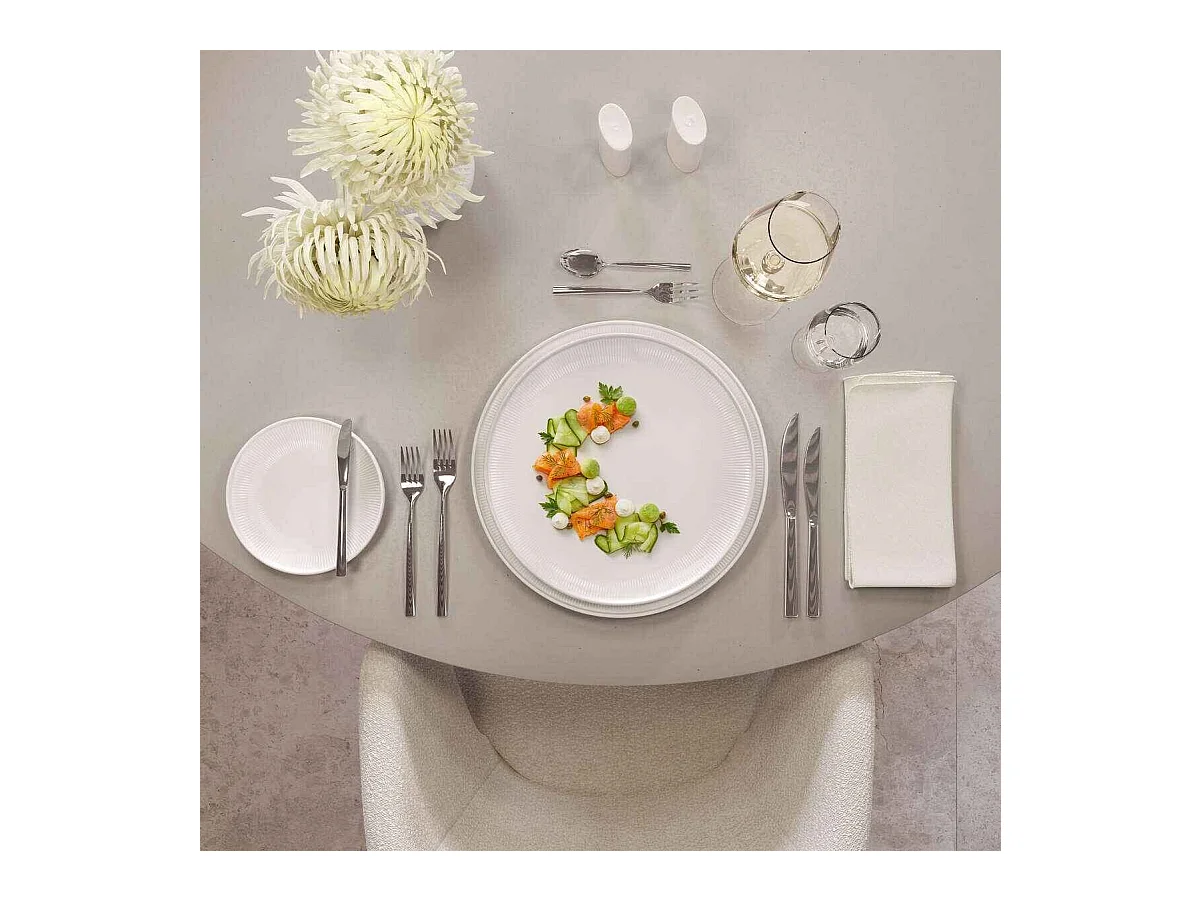 Plat bord van porselein wit Ø 27 cm, Afina