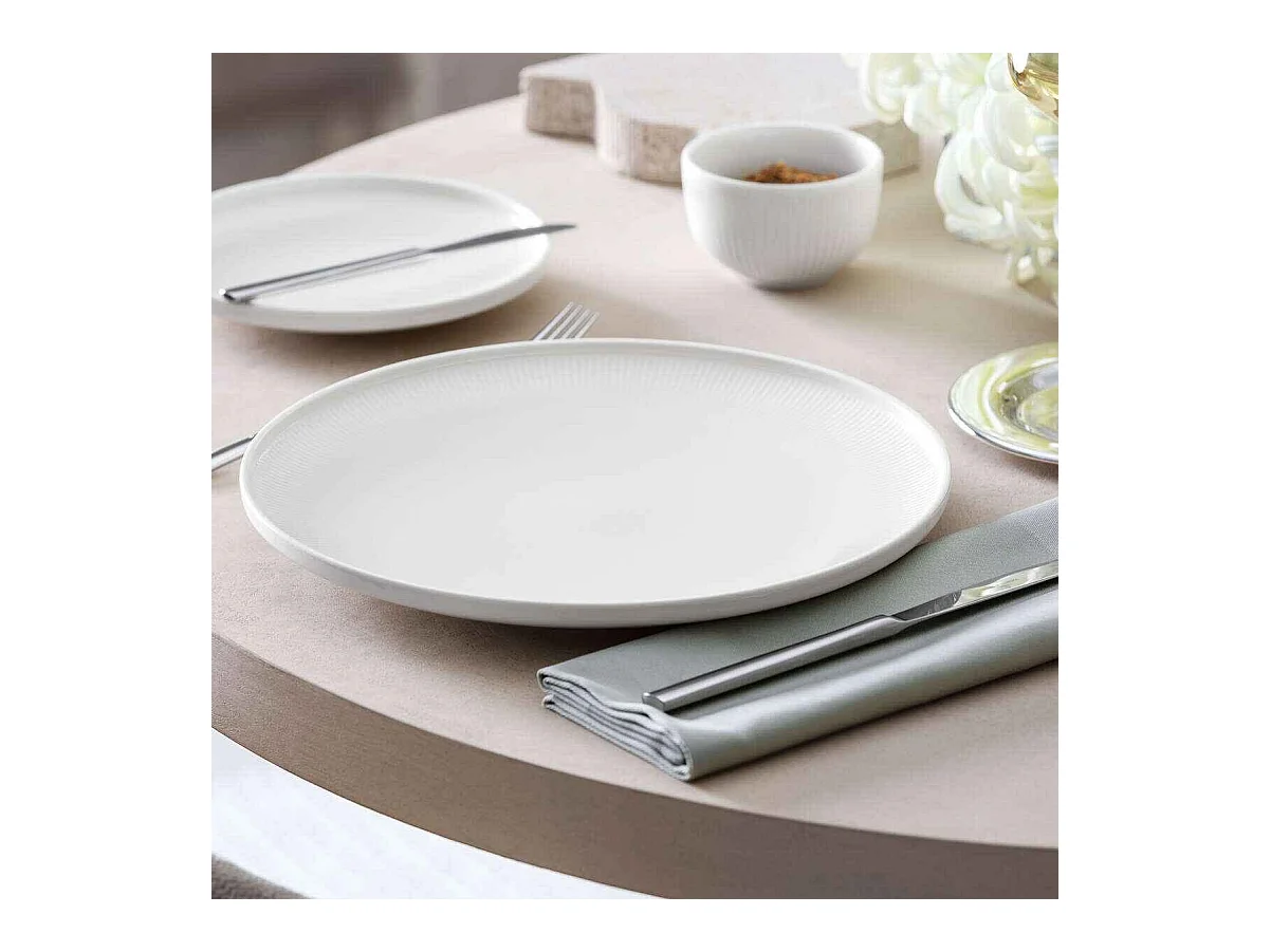 Plat bord van porselein wit Ø 27 cm, Afina