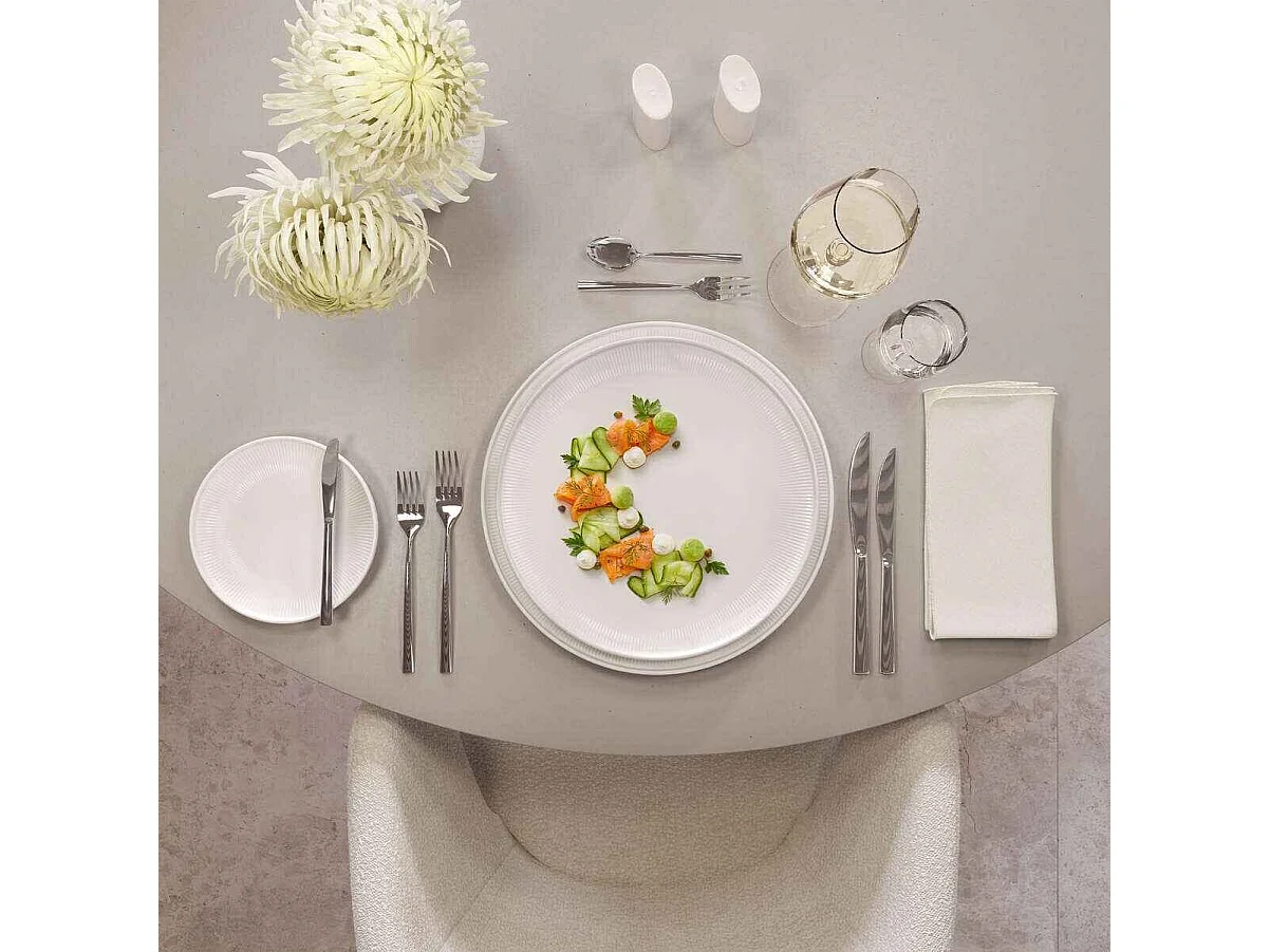 Assiette plate en porcelaine blanc D27 cm, Afina