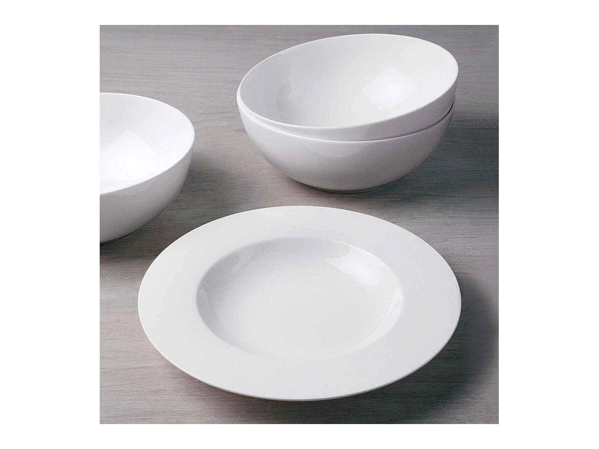 Assiette creuse en porcelaine blanc D24 cm, Royal